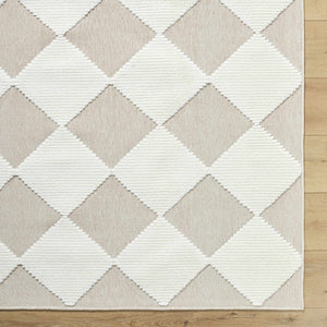Bosley Beige Washable Area Rug
