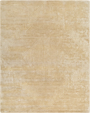 Quartz Patterned Sheen Beige Viscose Rug