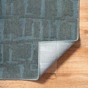 Dragan Teal Modern Area Rug