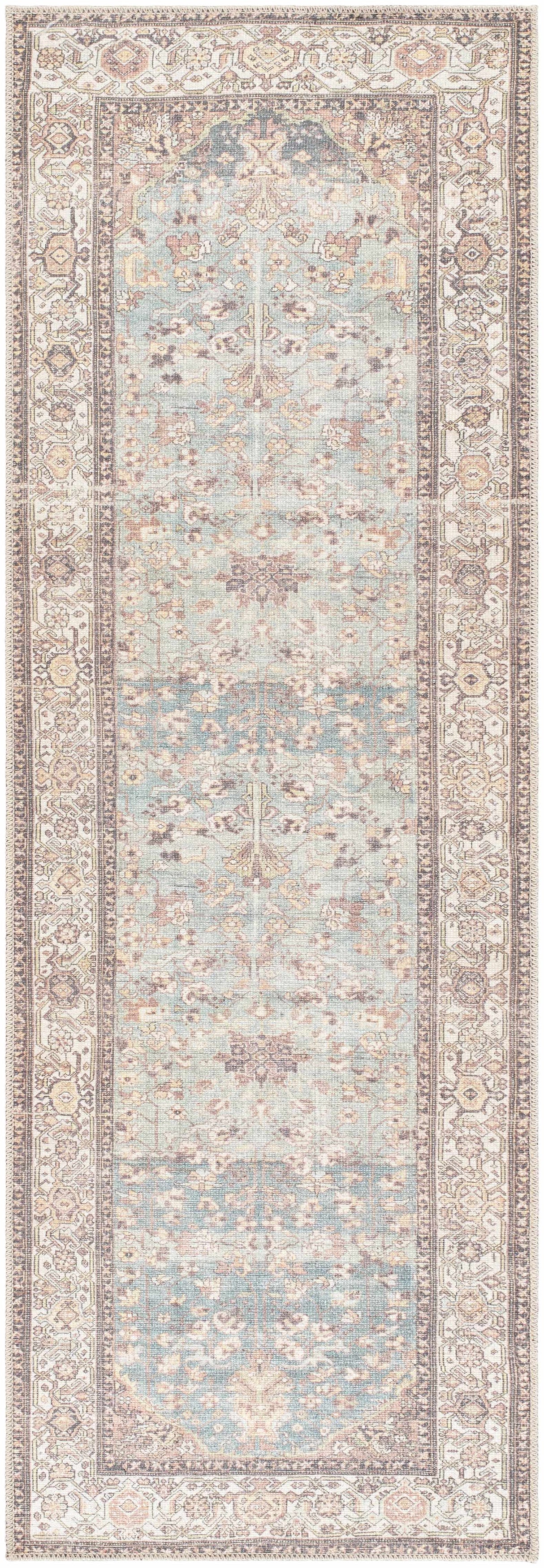 Bahram Vintage Flat Pile Washable Rug