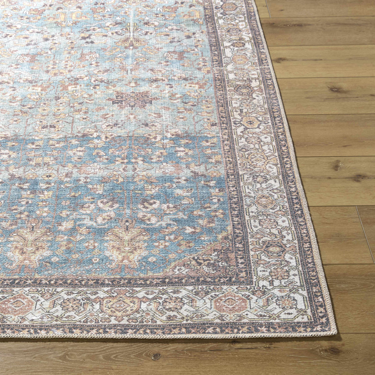 Bahram Vintage Flat Pile Washable Rug