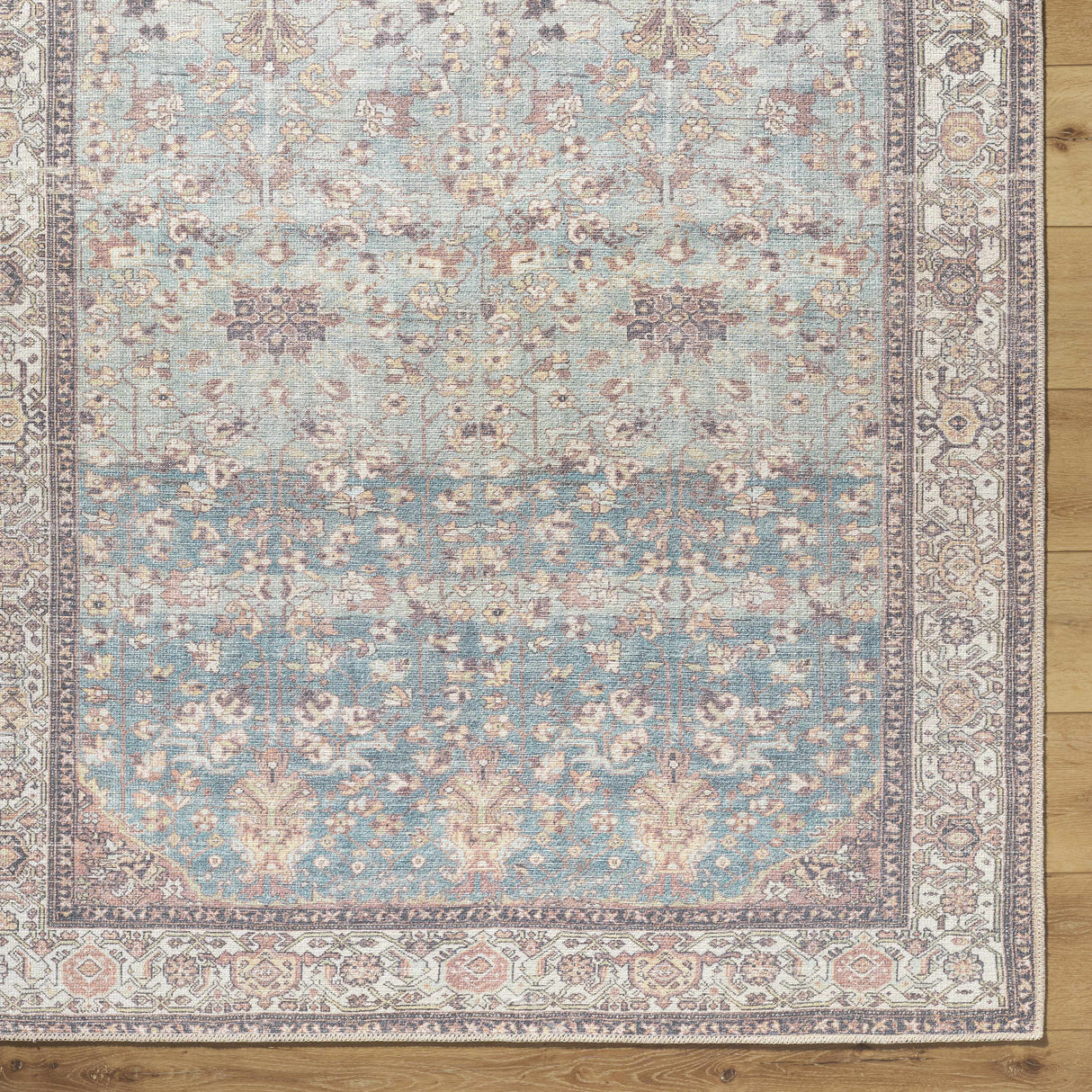 Bahram Vintage Flat Pile Washable Rug