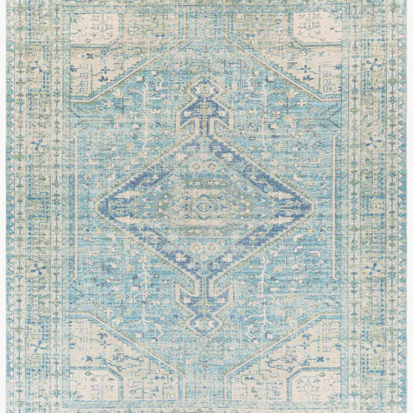 Byers Handmade Cotton-blend Aqua Rug