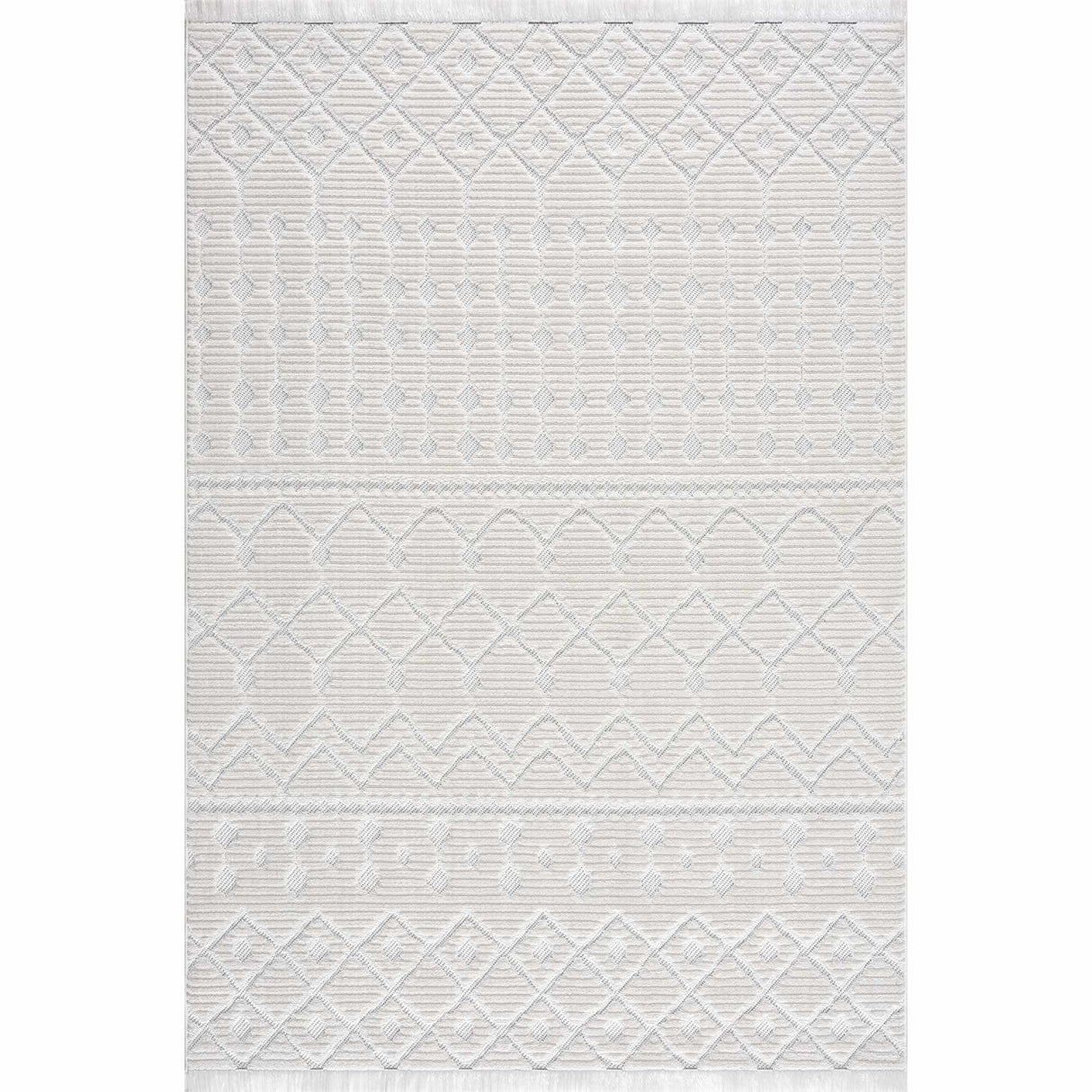 Ivory Beil 3D Fringe Area Rug - Clearance