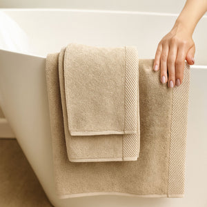 Bamboo Cotton Towel Set - Viscose from Bamboo + Cotton - 3pc - Champagne
