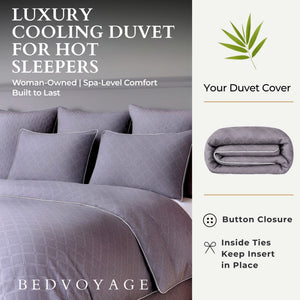 Bamboo Duvet Cover - 100% Viscose from Bamboo - King/CK - Platinum Geo