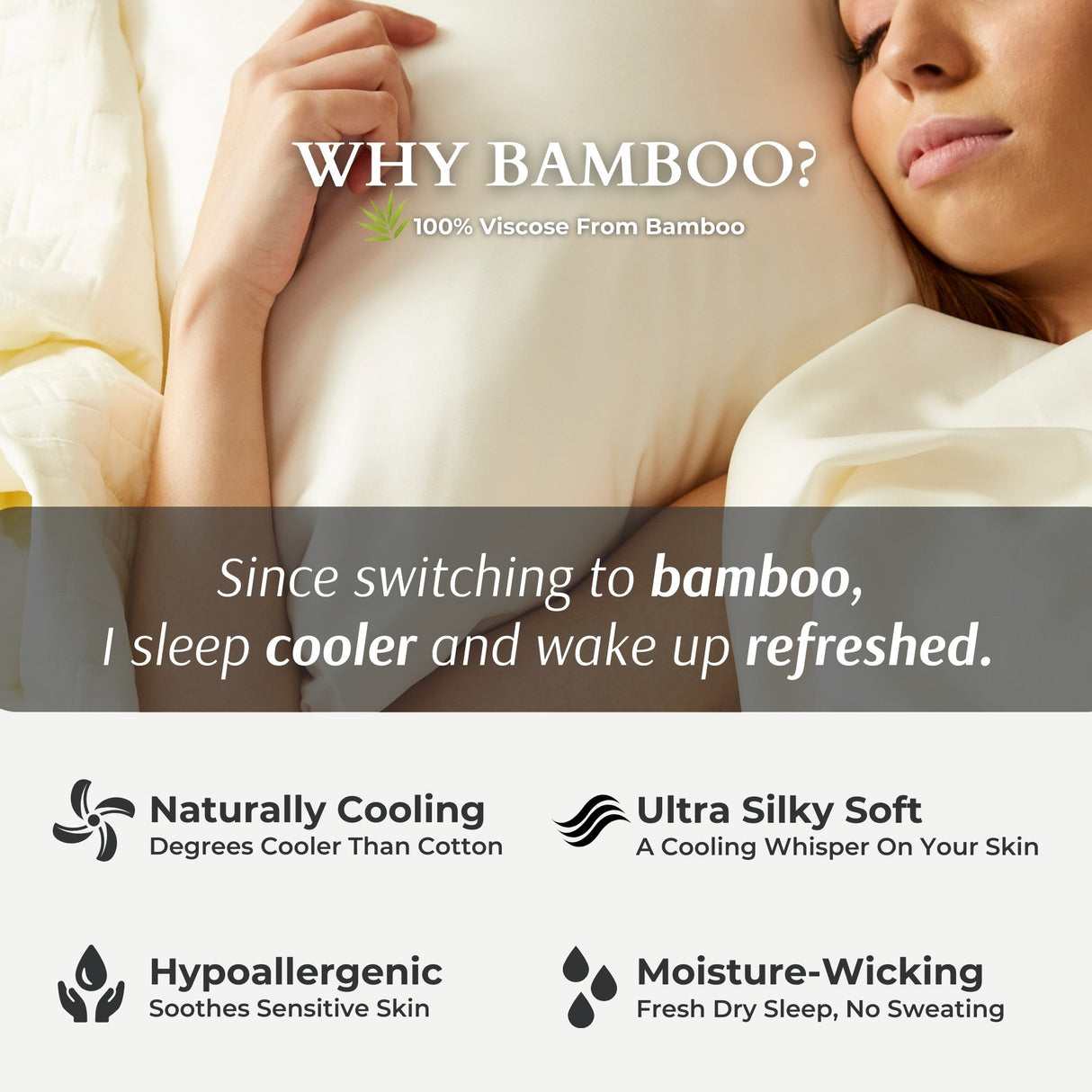 Bamboo Fitted Sheet - 100% Viscose from Bamboo - Ivory