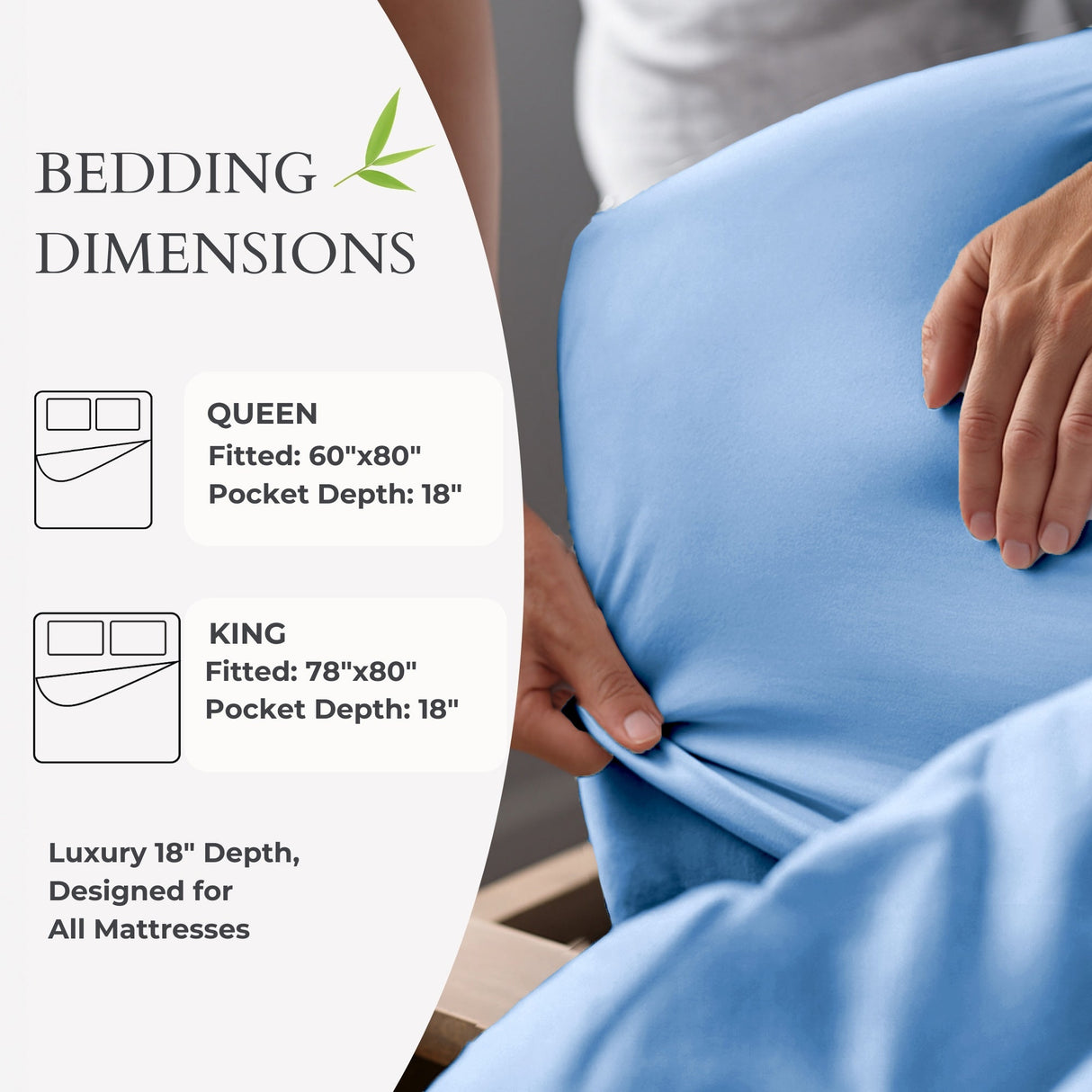 Bamboo Fitted Sheet - 100% Viscose from Bamboo - Ocean