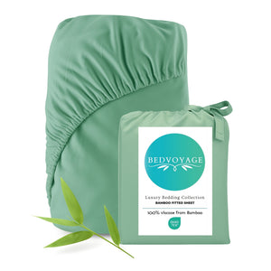 Bamboo Fitted Sheet - 100% Viscose from Bamboo - Seaglass
