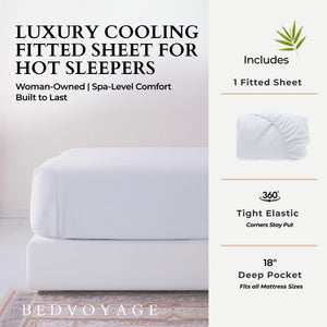 Bamboo Fitted Sheet - 100% Viscose from Bamboo - White
