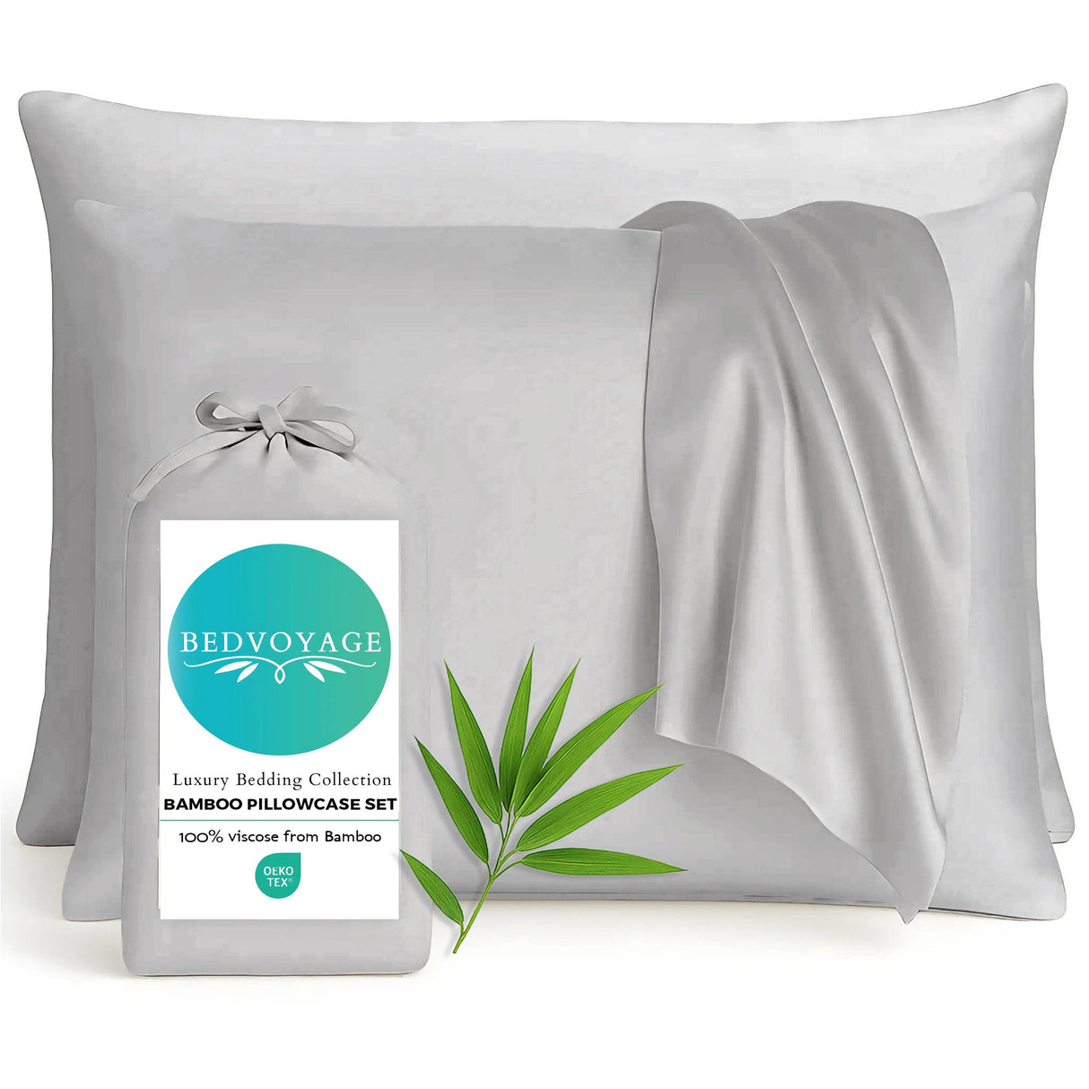 Bamboo Pillowcases - 100% Viscose from Bamboo - Stone