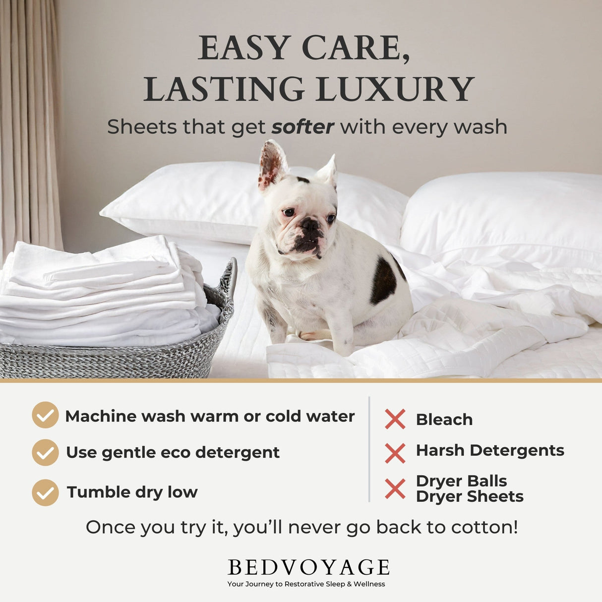 Bamboo Pillowcases - 100% Viscose from Bamboo - White