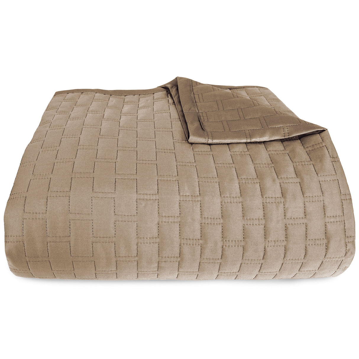 Bamboo Quilted Coverlet - 100% Viscose from Bamboo - Champagne