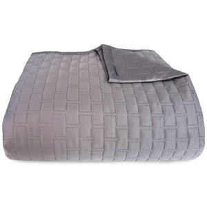 Bamboo Quilted Coverlet - 100% Viscose from Bamboo - Platinum