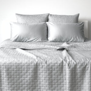 Bamboo Quilted Coverlet - 100% Viscose from Bamboo - Stone