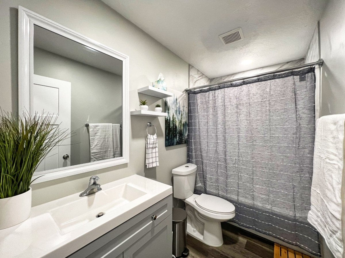 Farmhouse Textured Sheer With PEVA Lining Shower Curtain Set