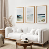 Navy Blue Watercolor Beach House Decor. Set of 3 Wall Art