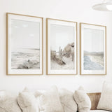 3 Piece Coastal Landscape. Waves, Surfers, Beach Pathway