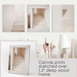 Beige Architectural Wall Art Prints. Light Tones Stairways