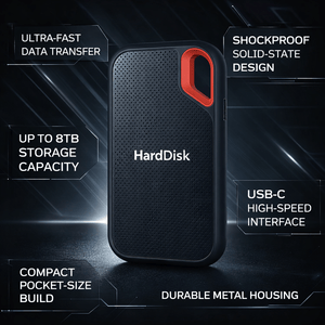 Portable External SSD 2TB USB-C Solid State Drive