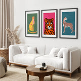 Cheetah Cat Prints Colorful Wall Art Decor