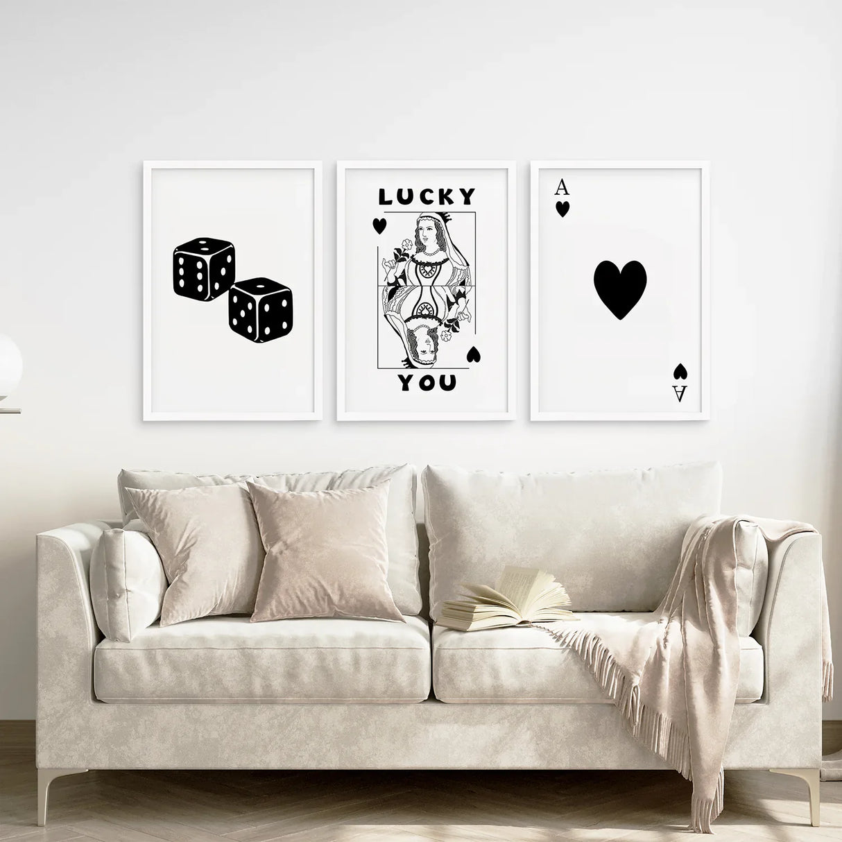 Trendy Playing Card Wall Art Set of 3 Prints