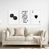 Trendy Playing Card Wall Art Set of 3 Prints