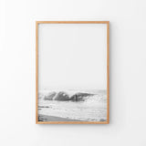 Black White Boho Tropical Wall Decor. Surfer, Waves