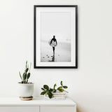 Black White Modern Surfer Photo. Coastal Style Print