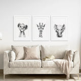 Black and White Jungle Animal Baby Room Decor