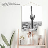 Saguaro Cactus Print. Black White Arizona Desert Nature