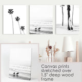 Modern Black White Ocean Surfing Wall Art Set