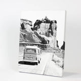Black White Van Camper Poster. Utah National Park Wall Art