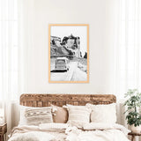 Black White Van Camper Poster. Utah National Park Wall Art