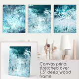 3 Piece Blue Minimalist Ocean Waves Large Wall Decor