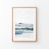 Blue Ocean Waves Poster. Coastal Wall Art