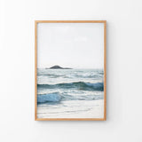 Blue Ocean Waves Poster. Coastal Wall Art