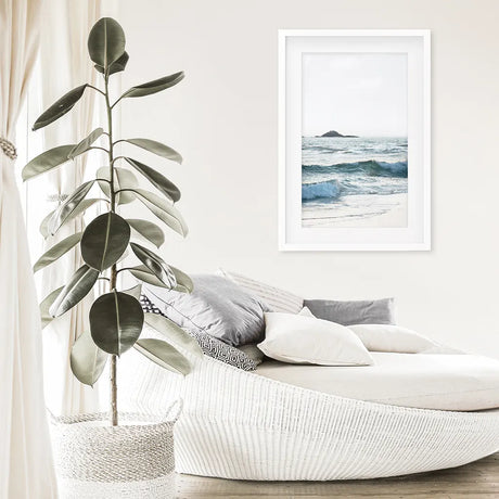 Blue Ocean Waves Poster. Coastal Wall Art