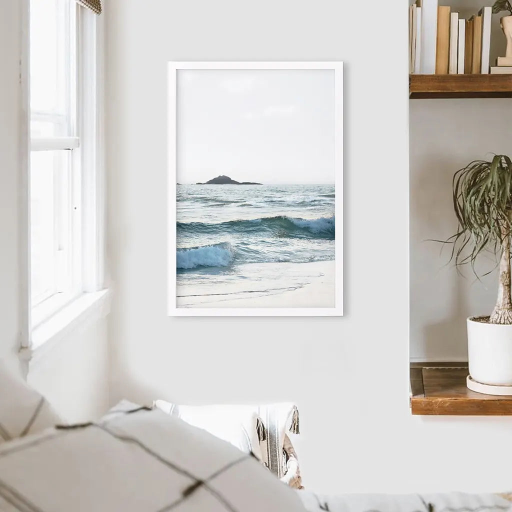 Blue Ocean Waves Poster. Coastal Wall Art