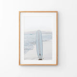 Blue Surfboard Print. Ocean Beach Wall Art