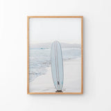 Blue Surfboard Print. Ocean Beach Wall Art