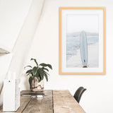 Blue Surfboard Print. Ocean Beach Wall Art