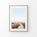 Boho Chic Wall Art Print. Sandy Beach Path, Dried Grass