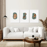 Cute Safari Baby Animals Set of 3 Art Prints