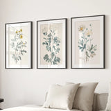Meadow Flower Watercolor Wall Art Poster Set