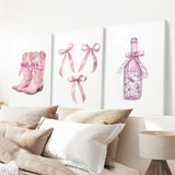 Trendy Pink Wall Art Prints Preppy Room Decor Set