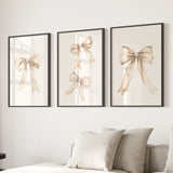 Trendy Aesthetic Bows Nursery Wall Art Set Poster