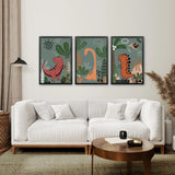 Green Dinosaur Nursery Decor Kids Room Wall Art