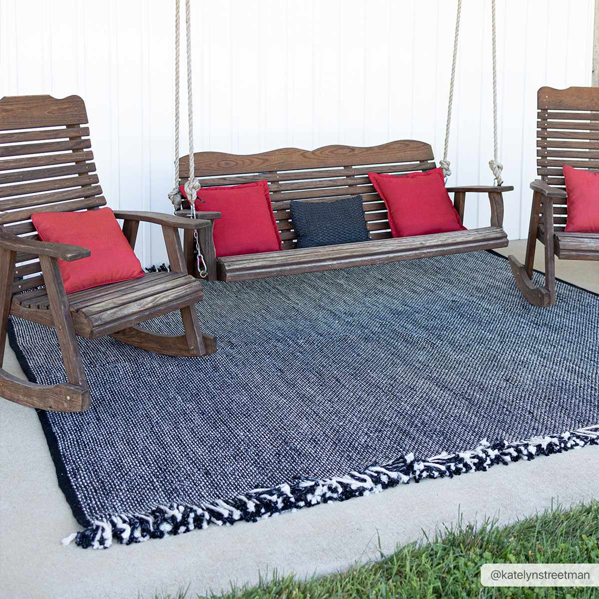 Boyden Black Area Rug with Tassels - Clearance