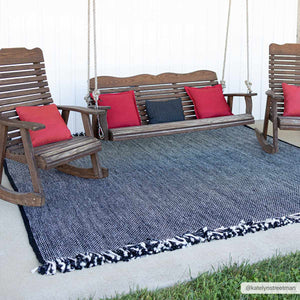 Boyden Black Area Rug with Tassels - Clearance